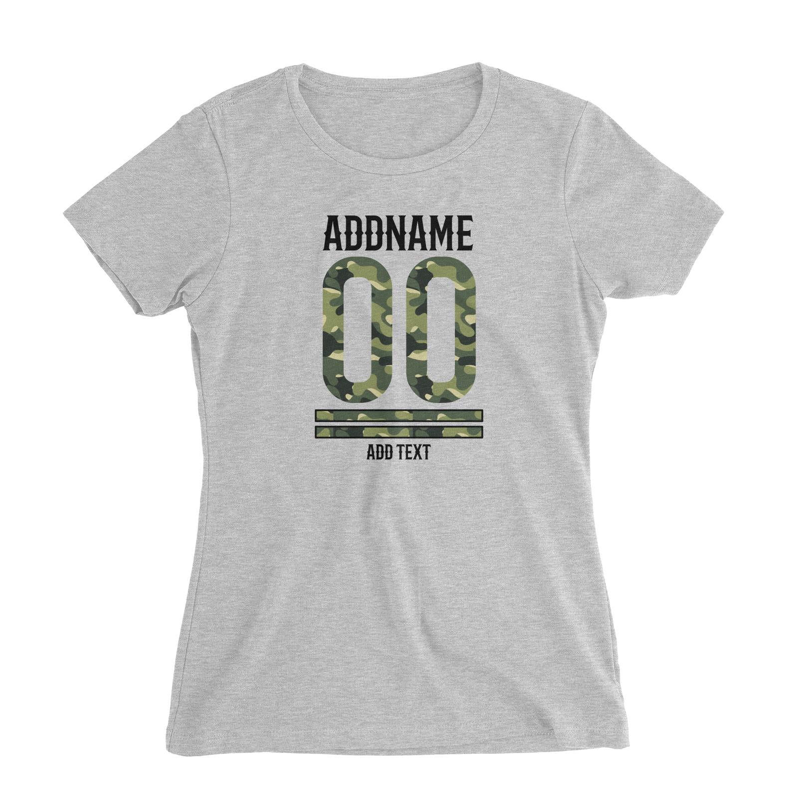 Camouflage Jersey Personalizable with Name Number and Text Women's Slim Fit T-Shirt