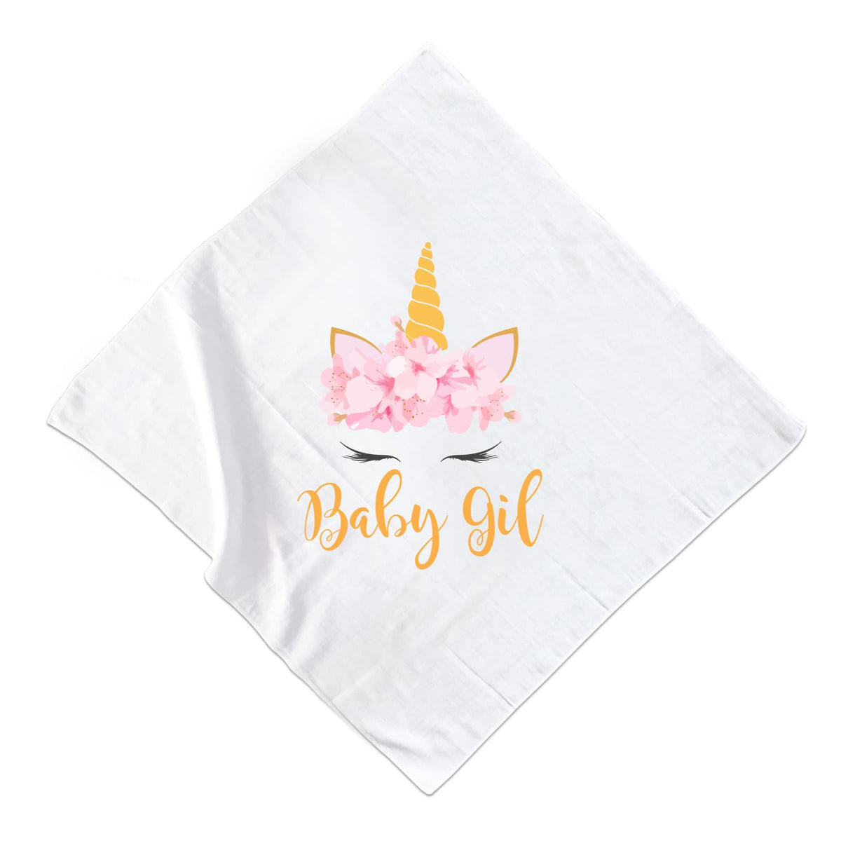 Non-Personalised Unicorn Floral Muslin