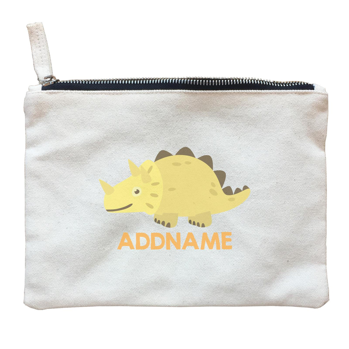 Cute Triceratops Dinosaur Personalizable Design Zipper Pouch