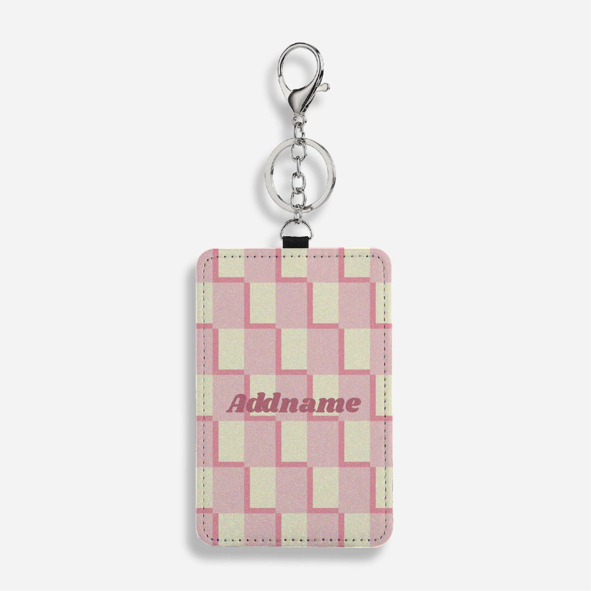 Checkered Series Cardholder Keychain - Pink