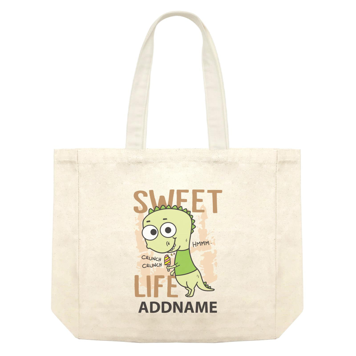 Cool Cute Dinosaur Sweet Life Addname Shopping Bag