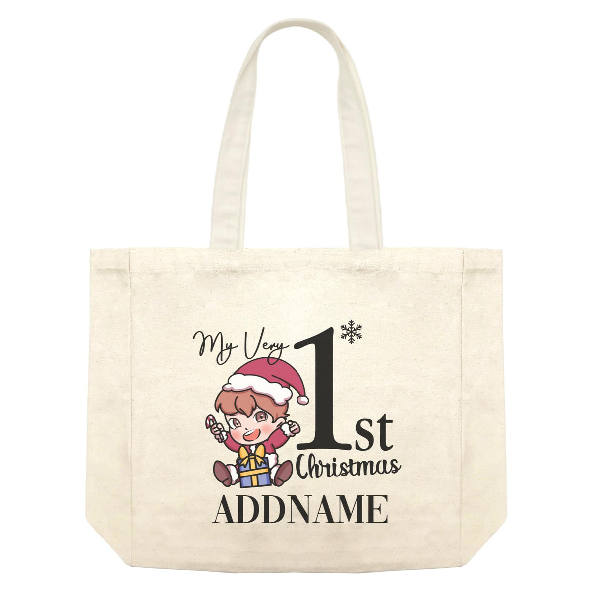 Xmas Christmas Chibi Family My Very 1st Christmas Happy Baby Boy Shopping Bag