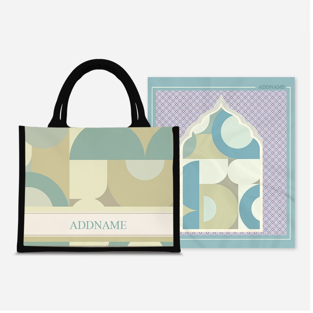 Ryn Series Prayer Mat with Half Lining Small Jute Bag-Pandan