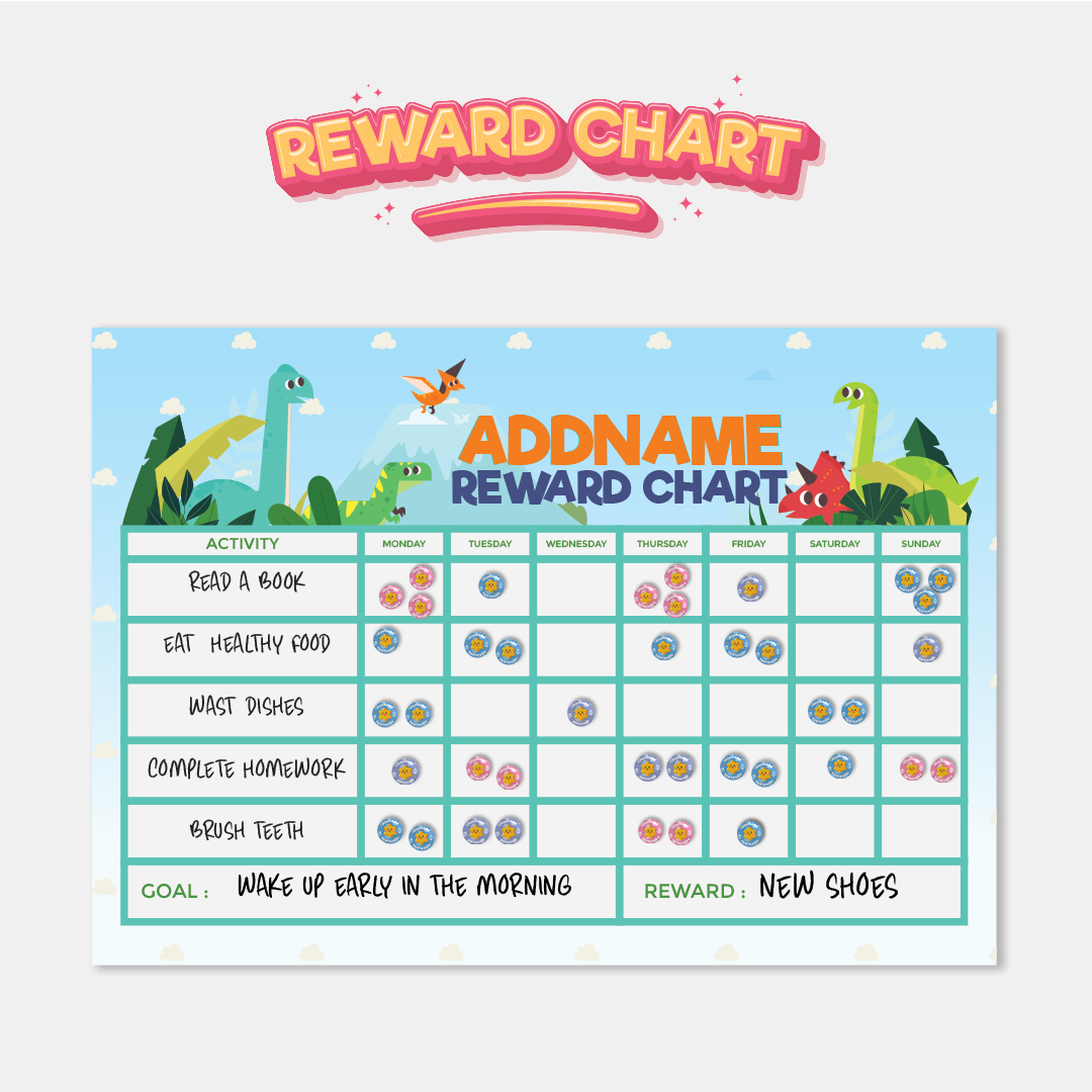 Kids Essentials - Kids Planner With Reward Sticker Dino Jungle