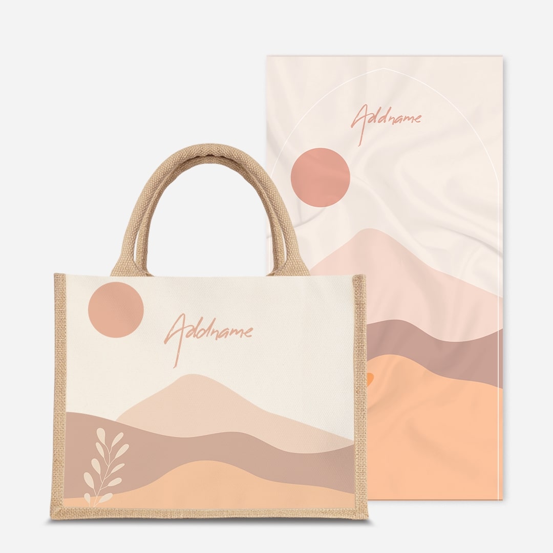 Kaira Series Prayer Mat with Half Lining Small Jute Bag-Afira