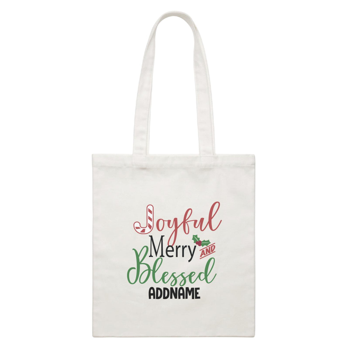 Xmas Joyful Merry and Blessed Canvas Bag