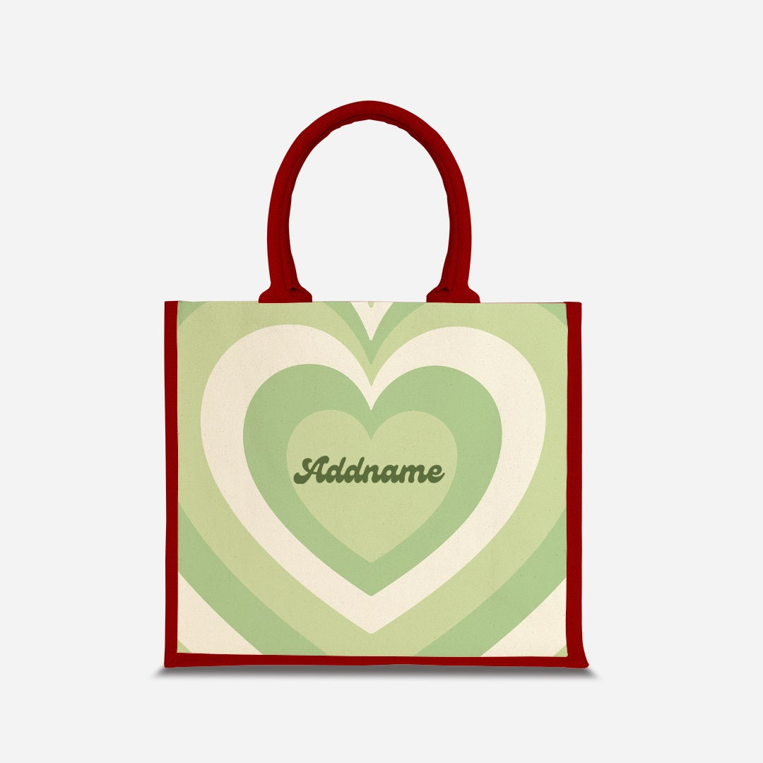 Affection Series Half Lining Jute Bag - Buttercup Red