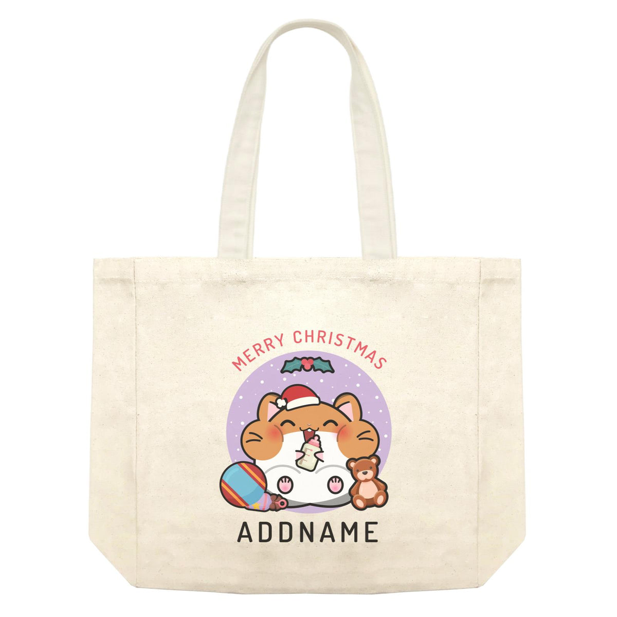 Merry Christmas Cute Santa Baby Hamster Shopping Bag