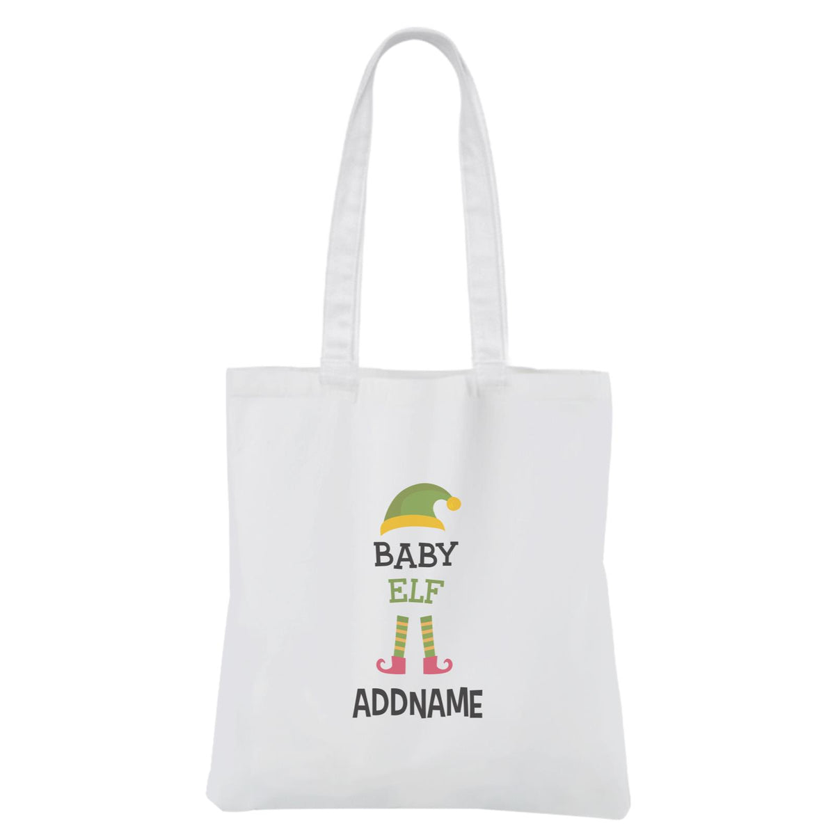 Christmas Series Baby Elf White Canvas Bag
