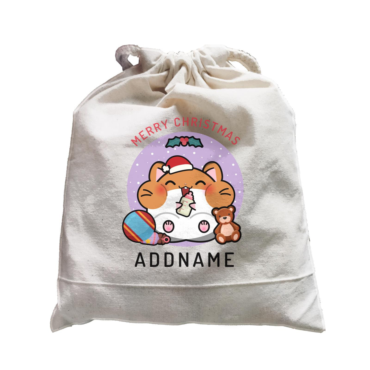 Merry Christmas Cute Santa Baby Hamster Satchel