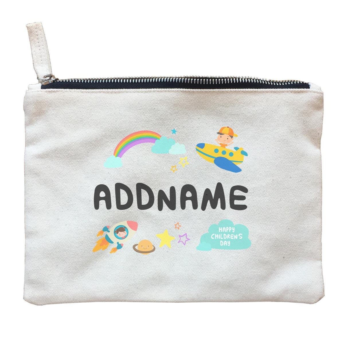 Children's Day Gift Series Adventure Boy Space Rainbow Addname Zipper Pouch