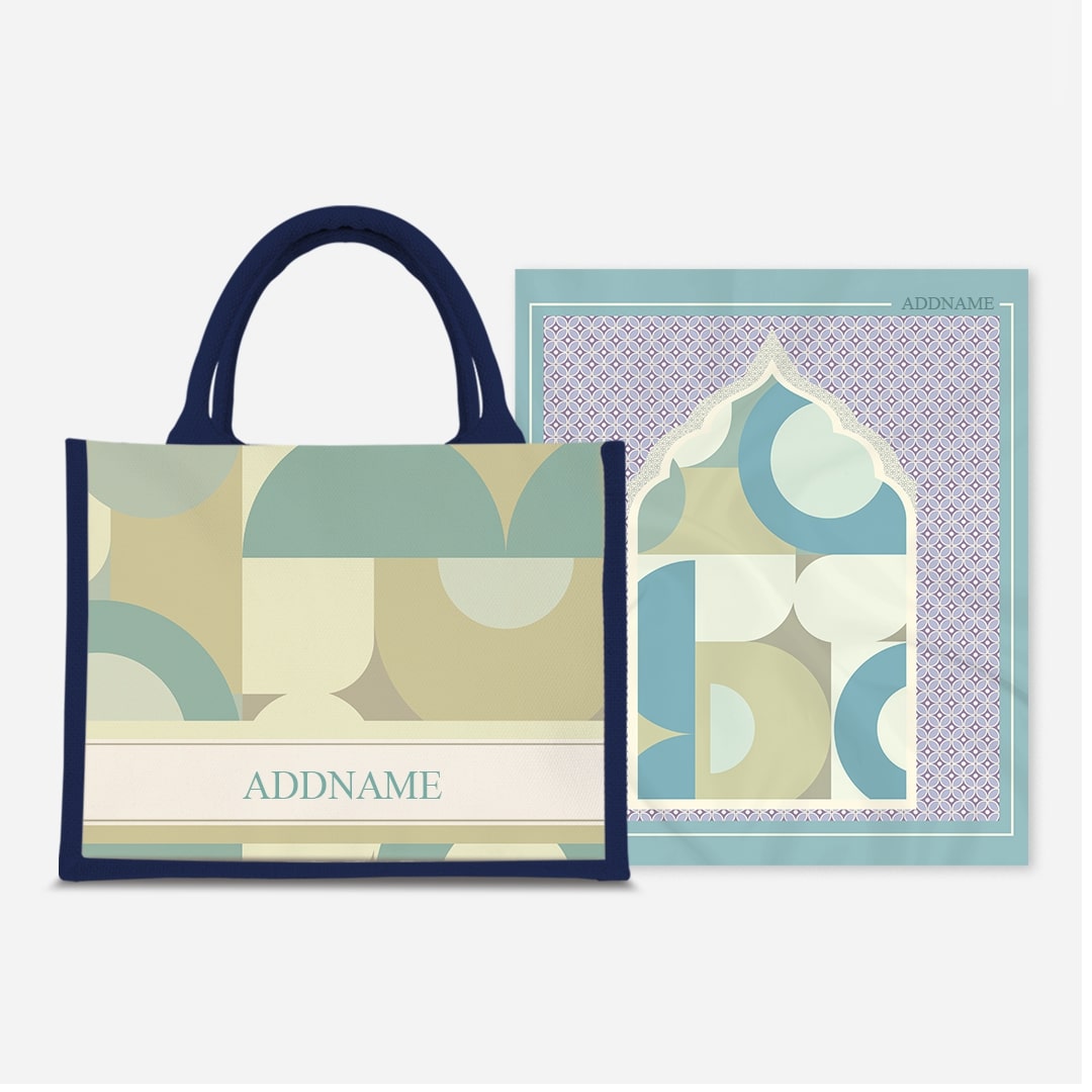 Ryn Series Prayer Mat with Half Lining Small Jute Bag-Pandan