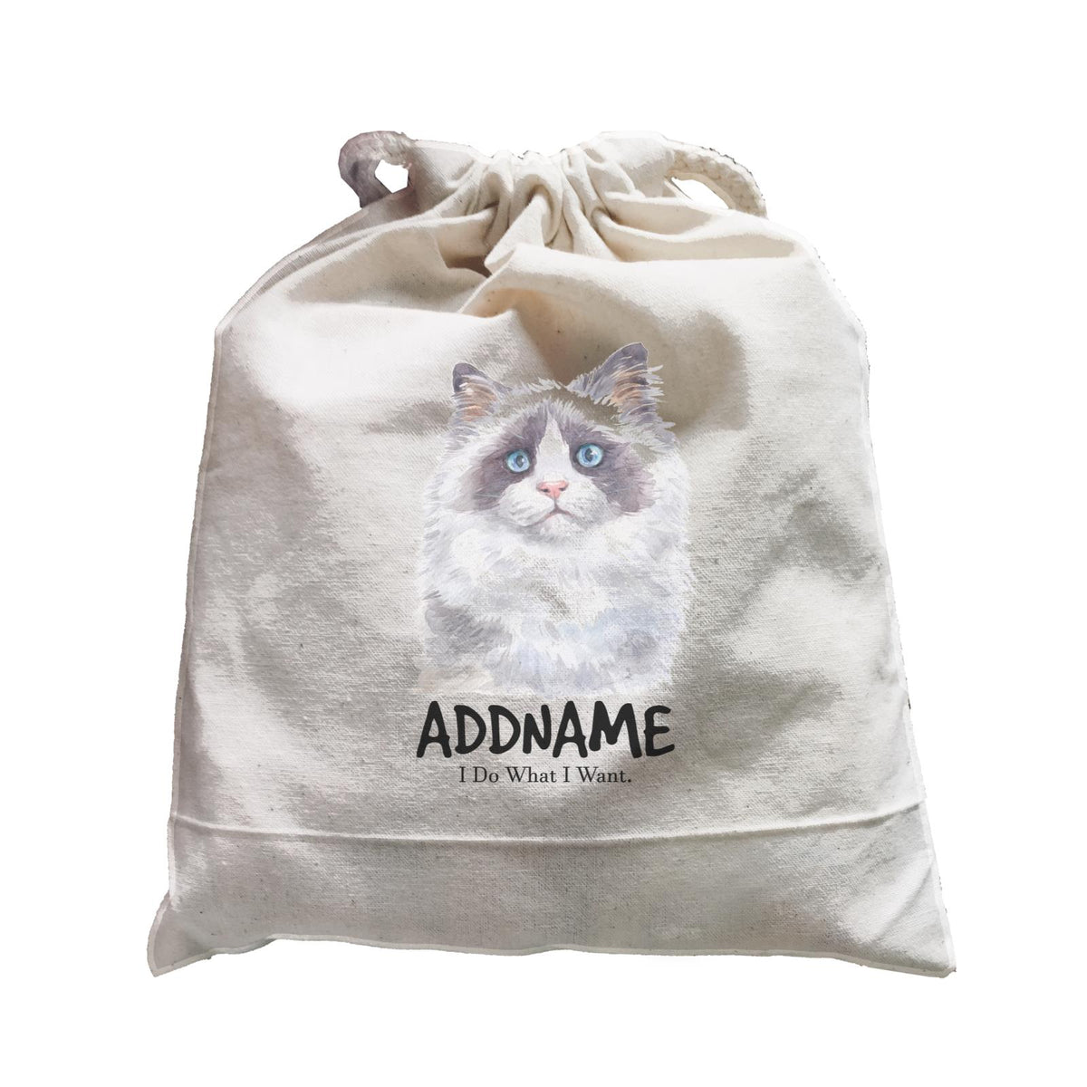 Watercolor Cat Ragdoll Cat Dark Eyes I Do What I Want Addname Satchel