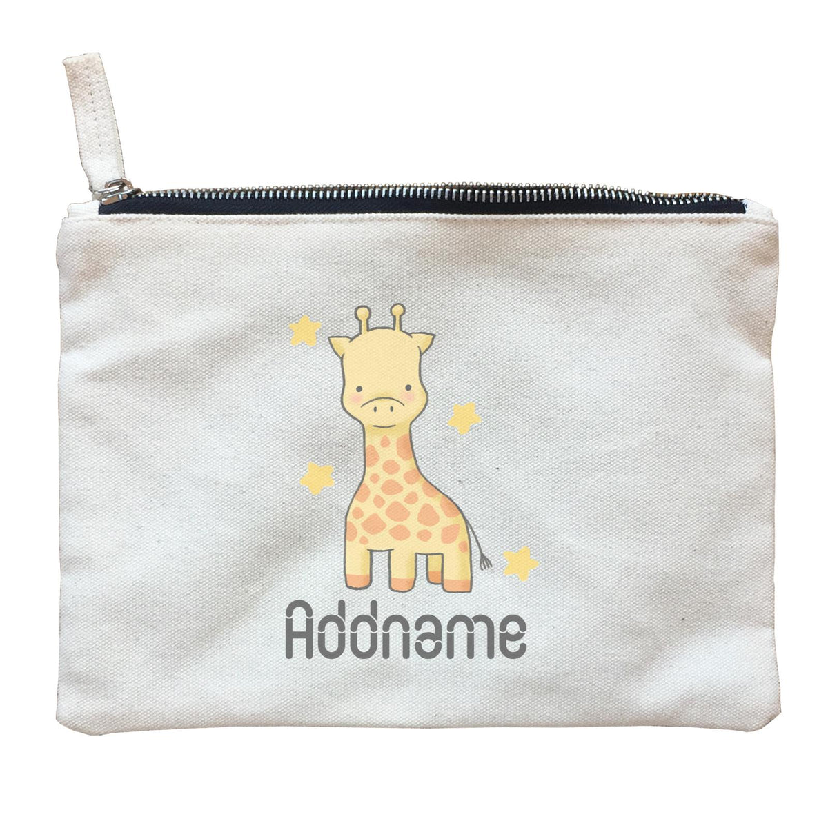Cute Hand Drawn Style Giraffe Addname Zipper Pouch
