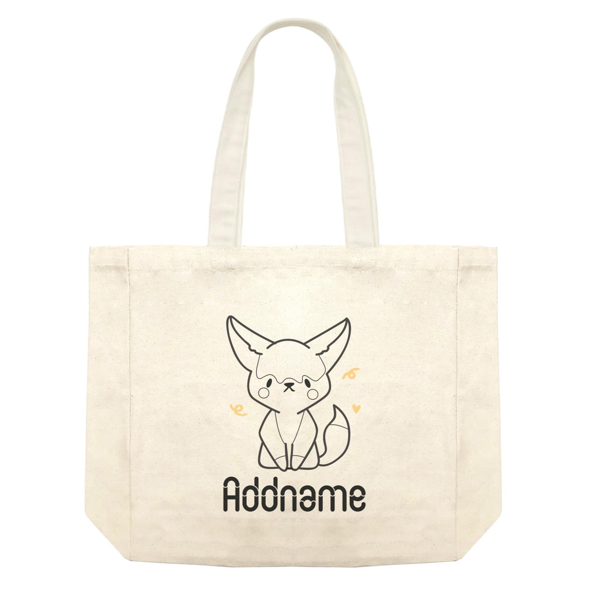 Coloring Outline Cute Hand Drawn Animals Fox Fennec Fox Addname Shopping Bag