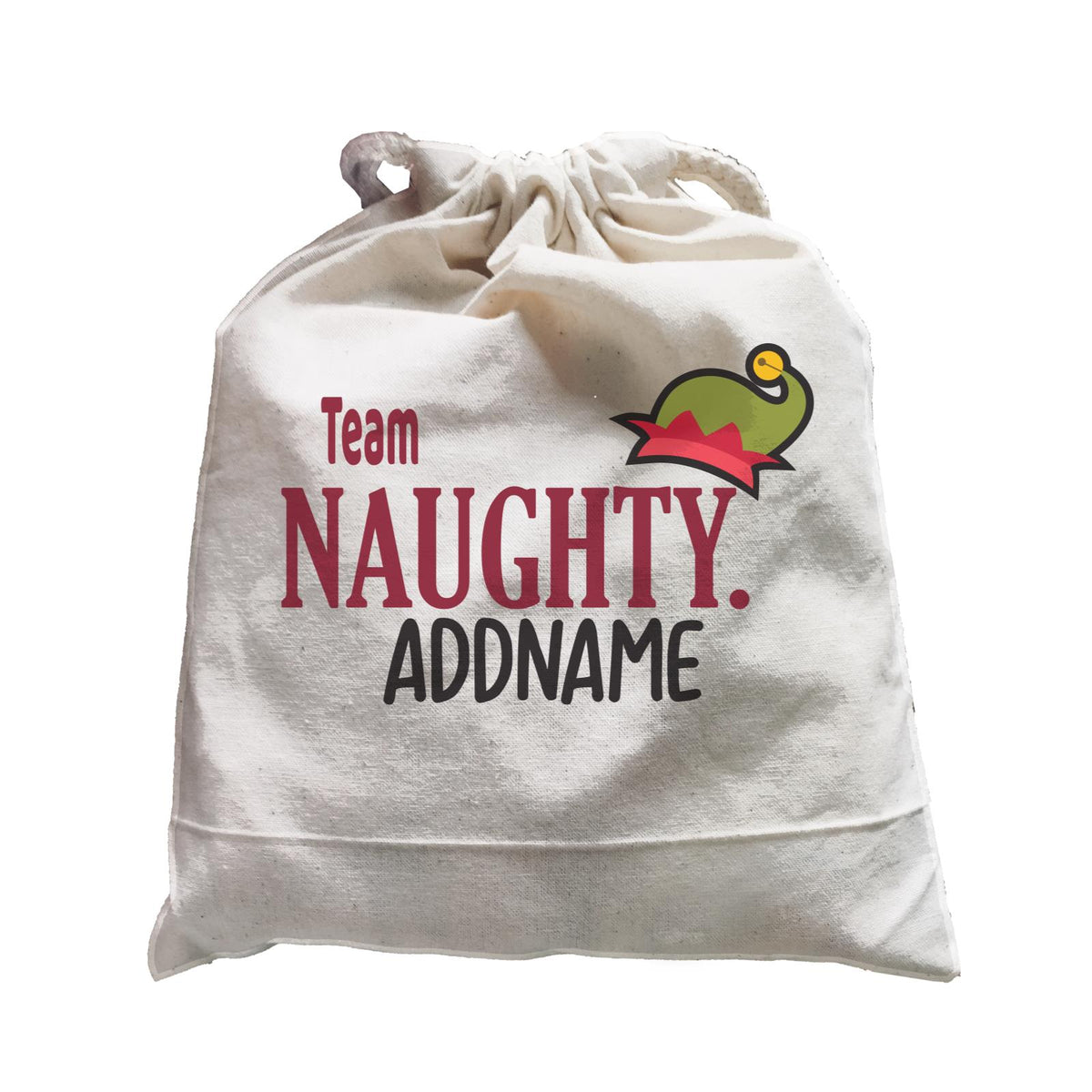 Xmas Team Naughty with Elf Hat Satchel