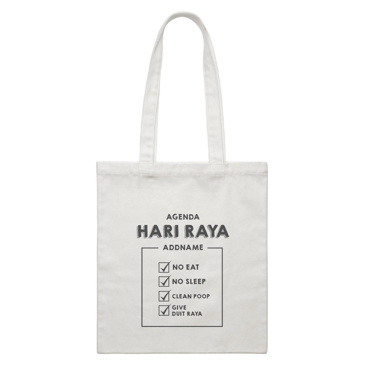 Mom N Dads Agenda Hari Raya White Canvas Bag