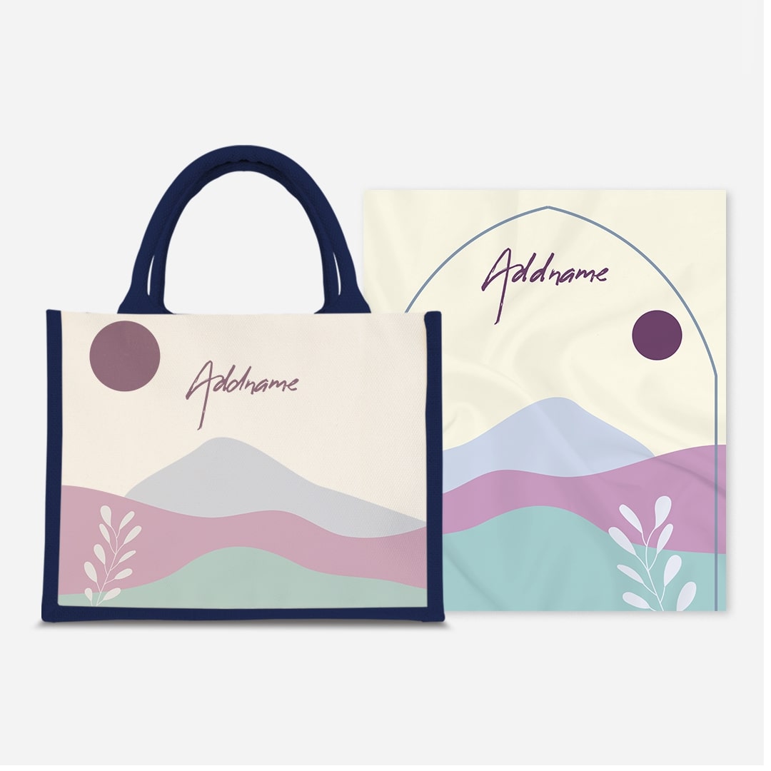 Kaira Series Prayer Mat with Half Lining Small Jute Bag-Adlina