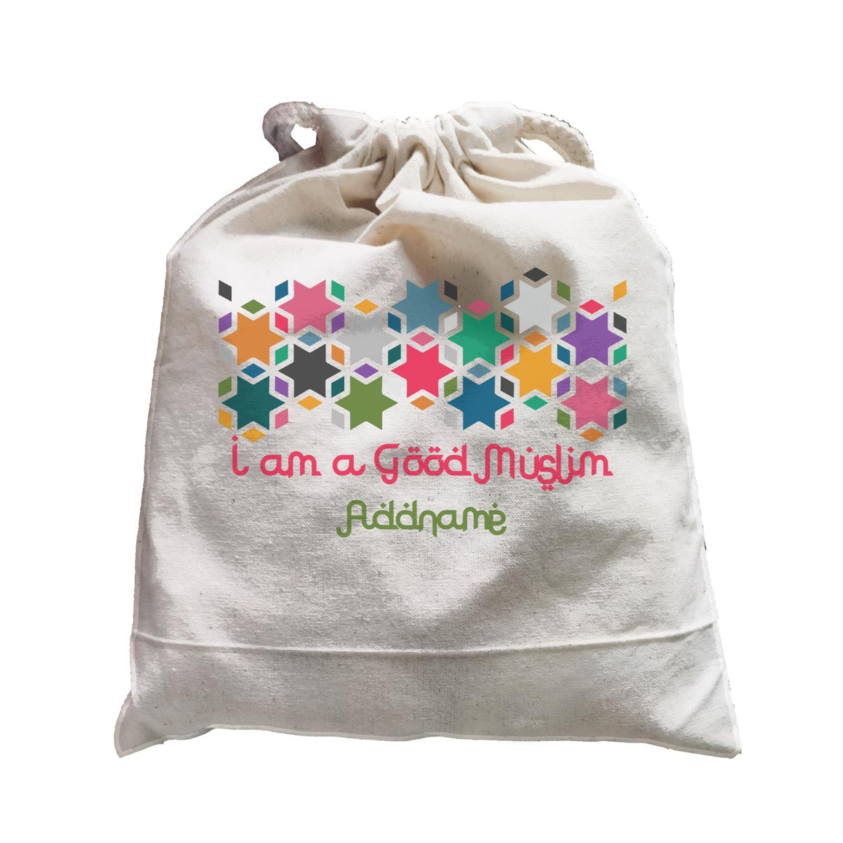 I Am a Good Muslim Star Motifs Addname Satchel