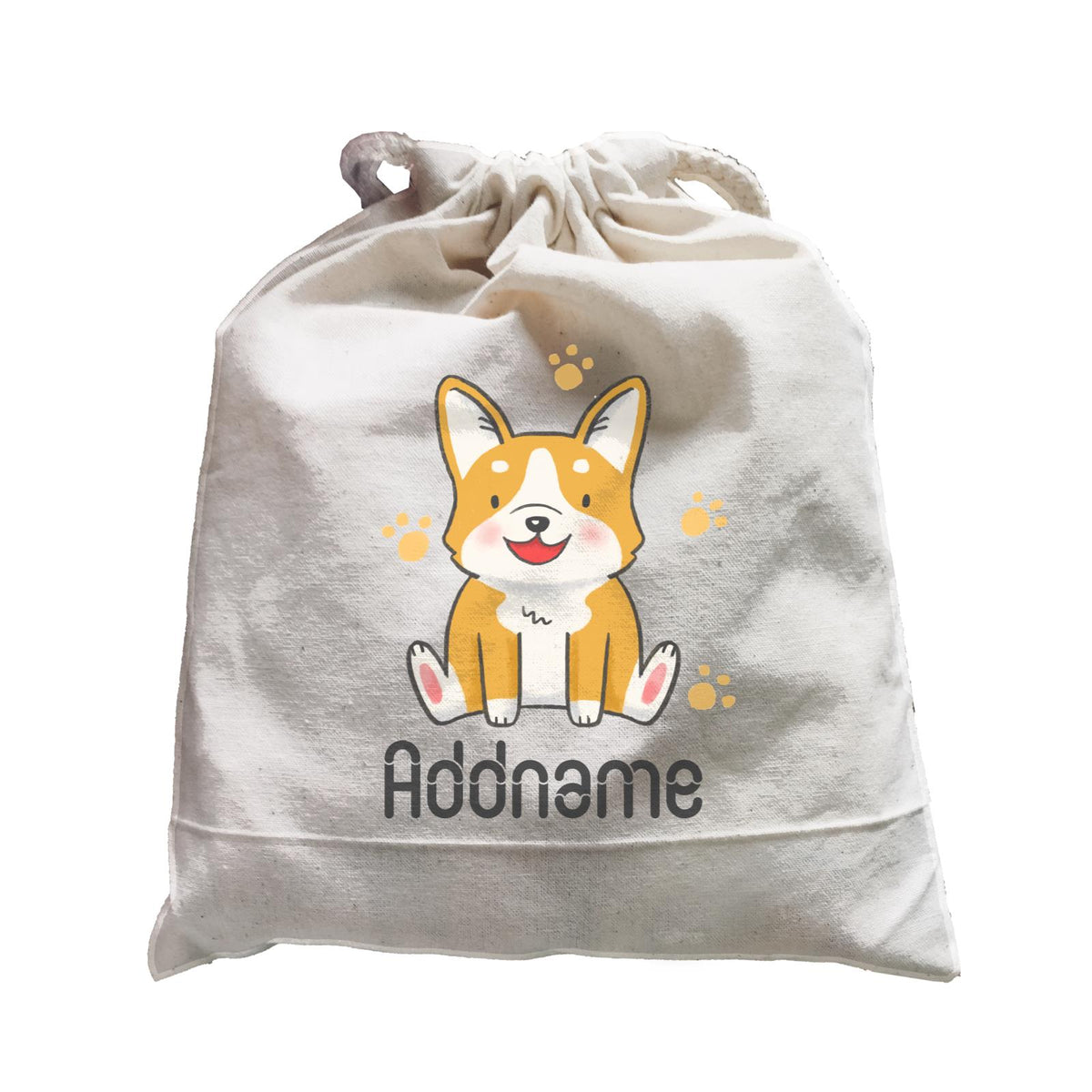 Cute Hand Drawn Style Corgi Addname Satchel