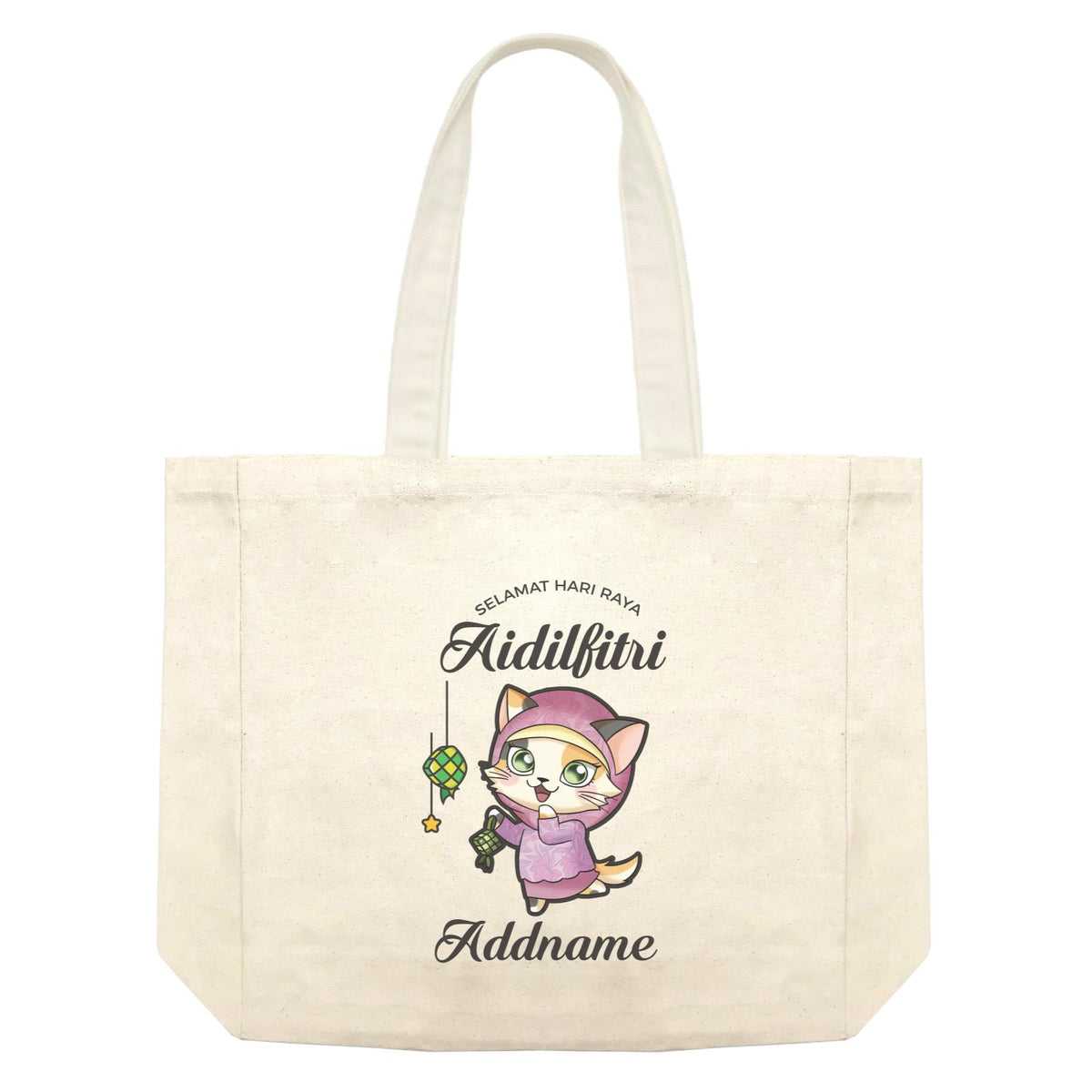 Raya Cute Animals Mama Cat Wishes Selamat Hari Raya Aidilfitri Shopping Bag