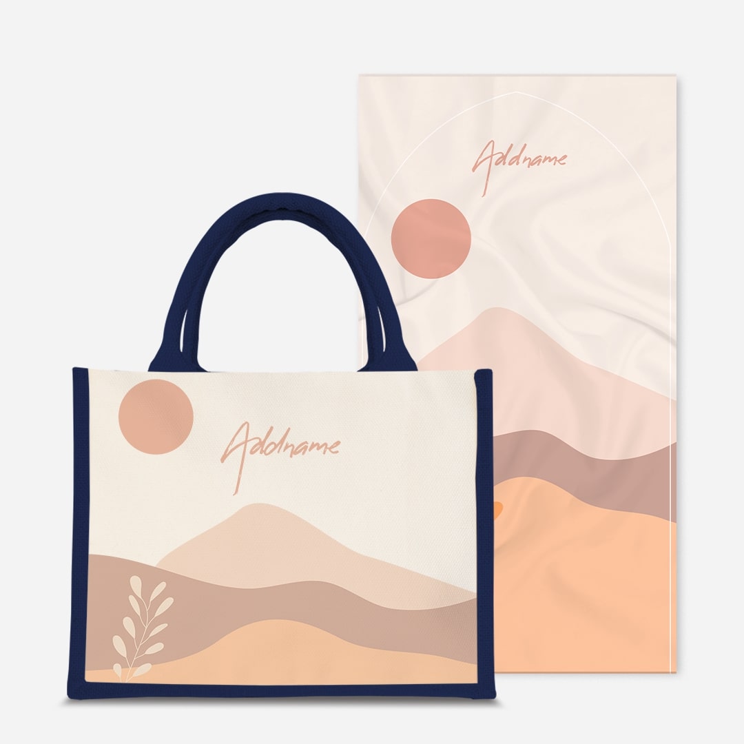 Kaira Series Prayer Mat with Half Lining Small Jute Bag-Afira