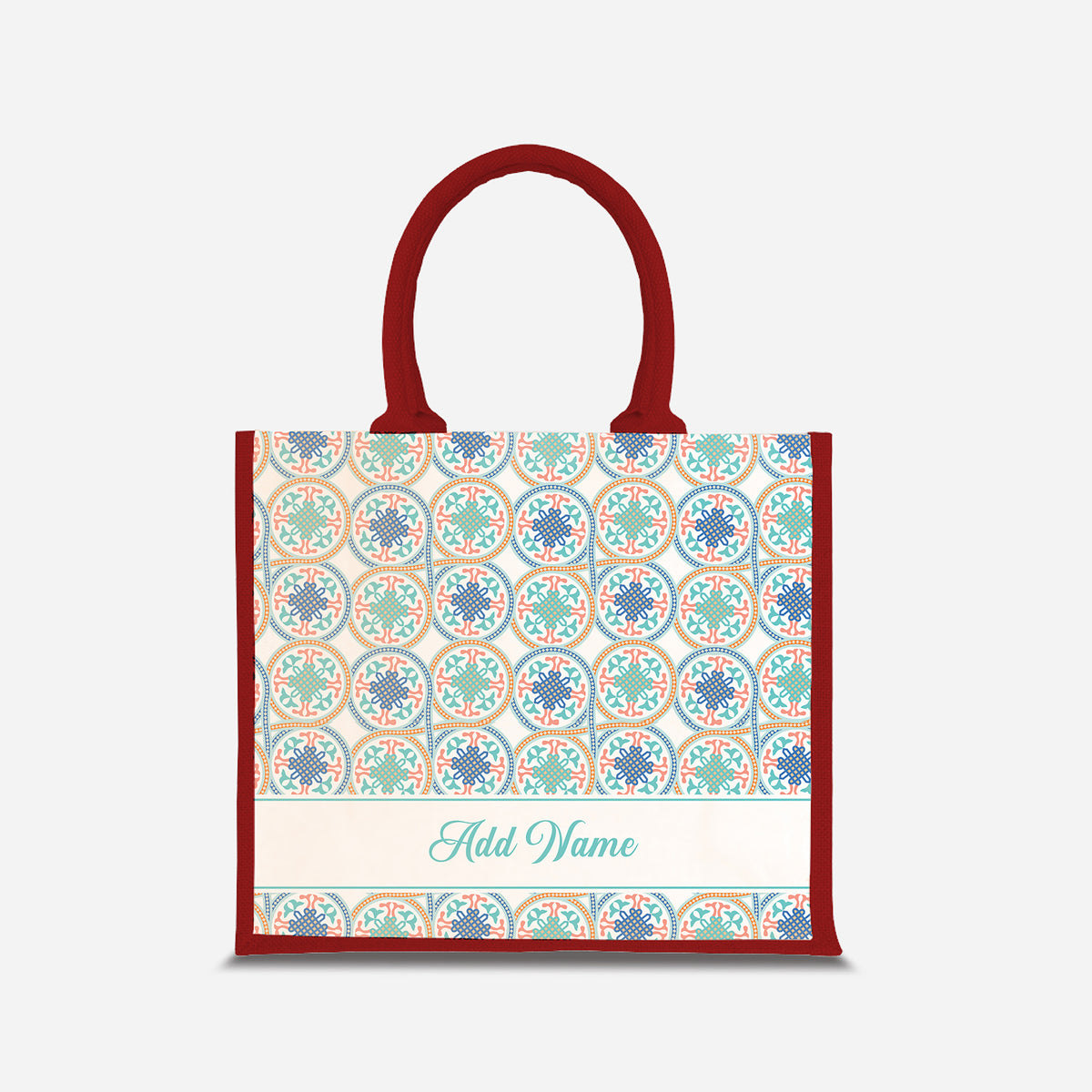 Moroccan Series Half Lining Jute Bag - Chahid Red