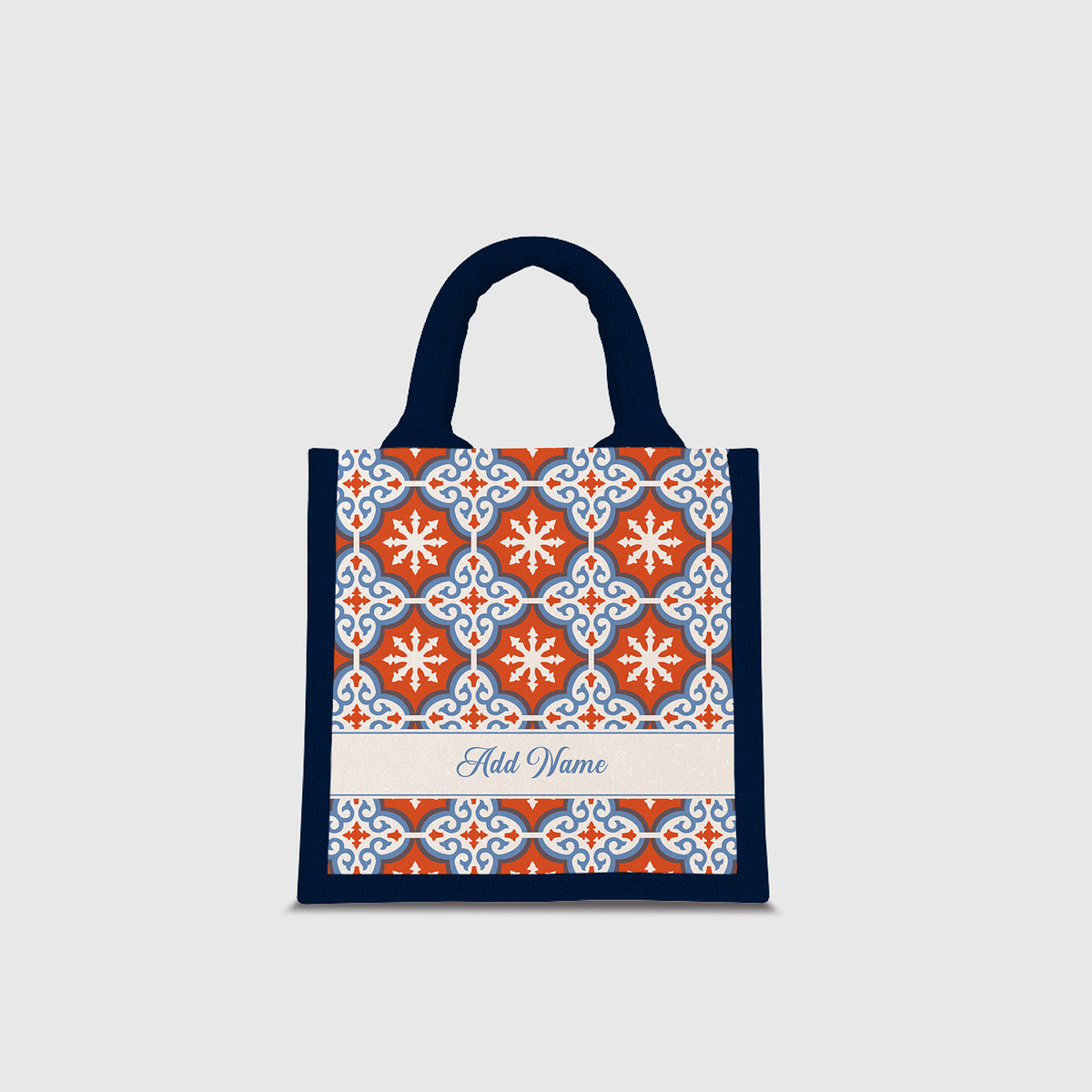 Moroccan Series Half Lining Lunch Bag - Cherqi Navy