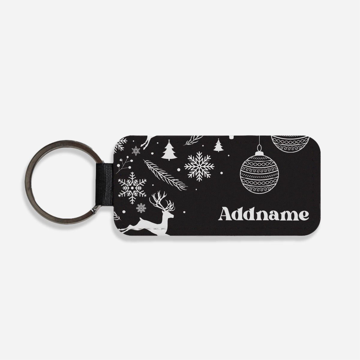 Christmas Series Classic Keychain - Black Jubilant Reindeers