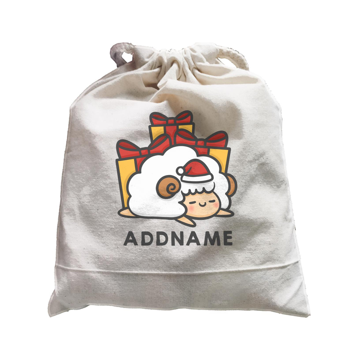 Xmas Cute Sleeping Sheep Addname Accessories Satchel