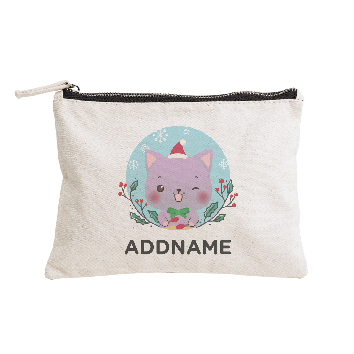 Christmas Cute Animal Series Cute Cat Zipper Pouch