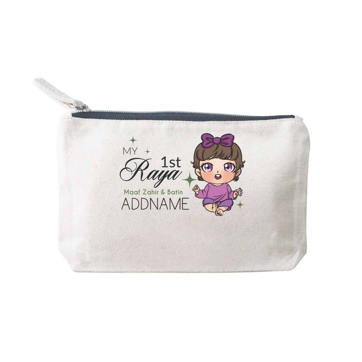 Raya Chibi Baby Baby Girl My 1st Raya Maaf Zahir & Batin Addname Mini Accessories Stationery Pouch 2