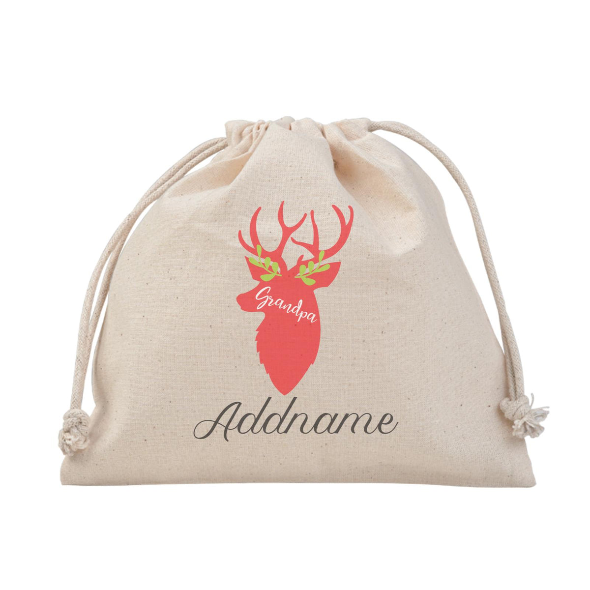 Christmas Series Grandpa Silhouette Reindeer Satchel