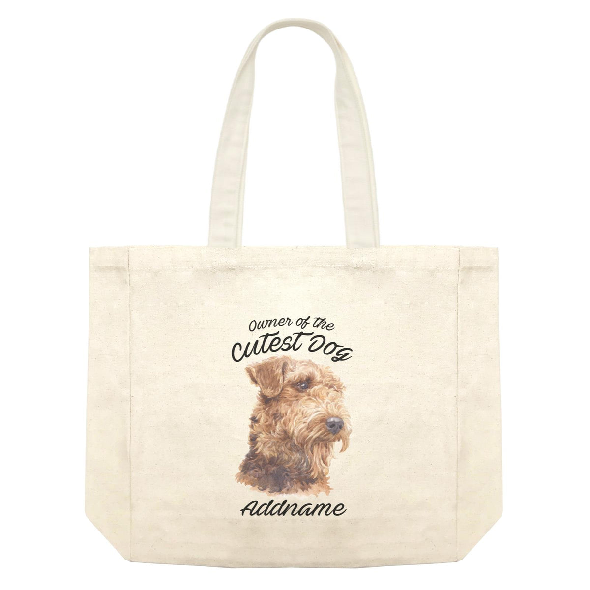 Watercolor Dog Owner Of The Cutest Dog Airedale Terrier Addname Shopping Bag
