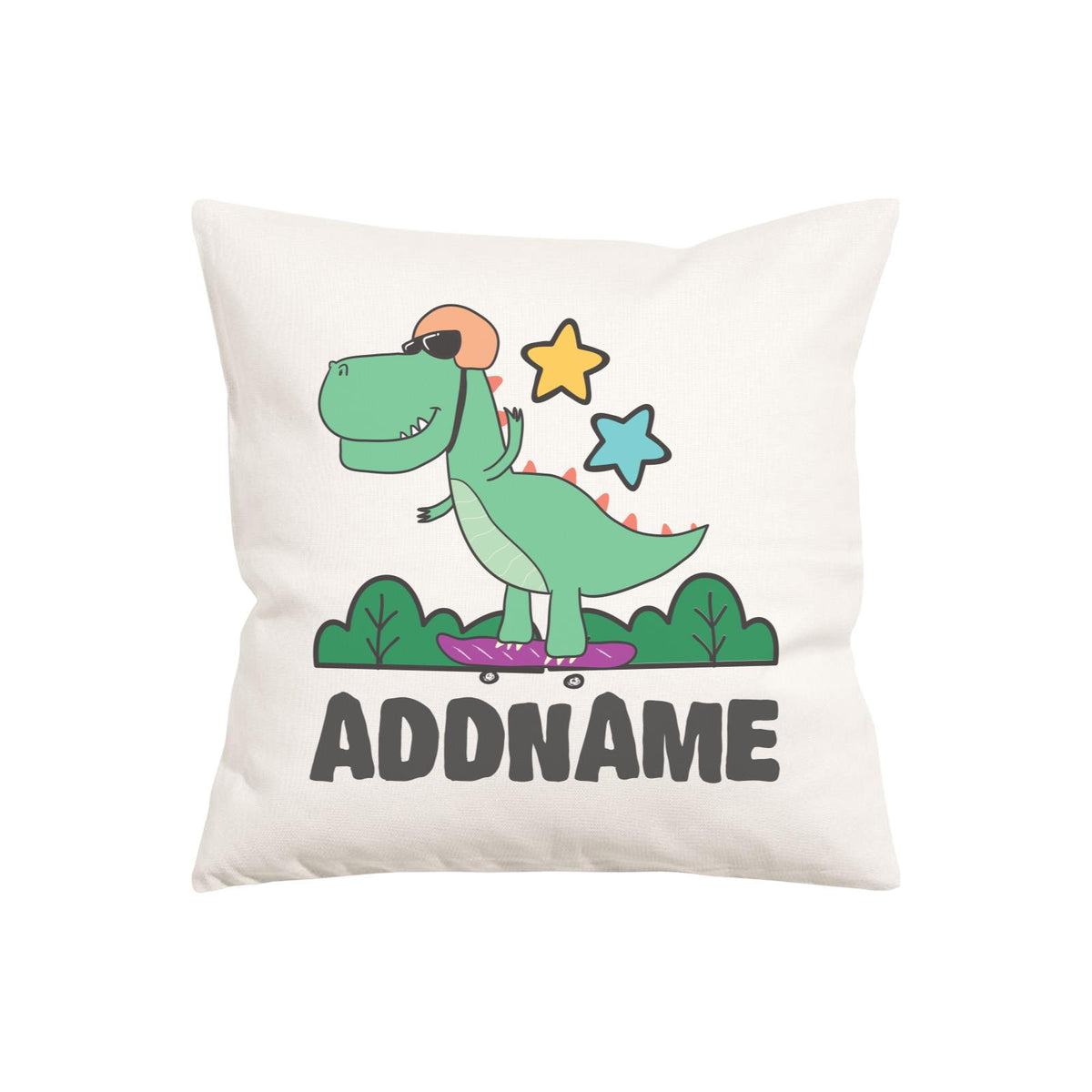 Super Cute Dinosaur Green Skater Pillow Cushion