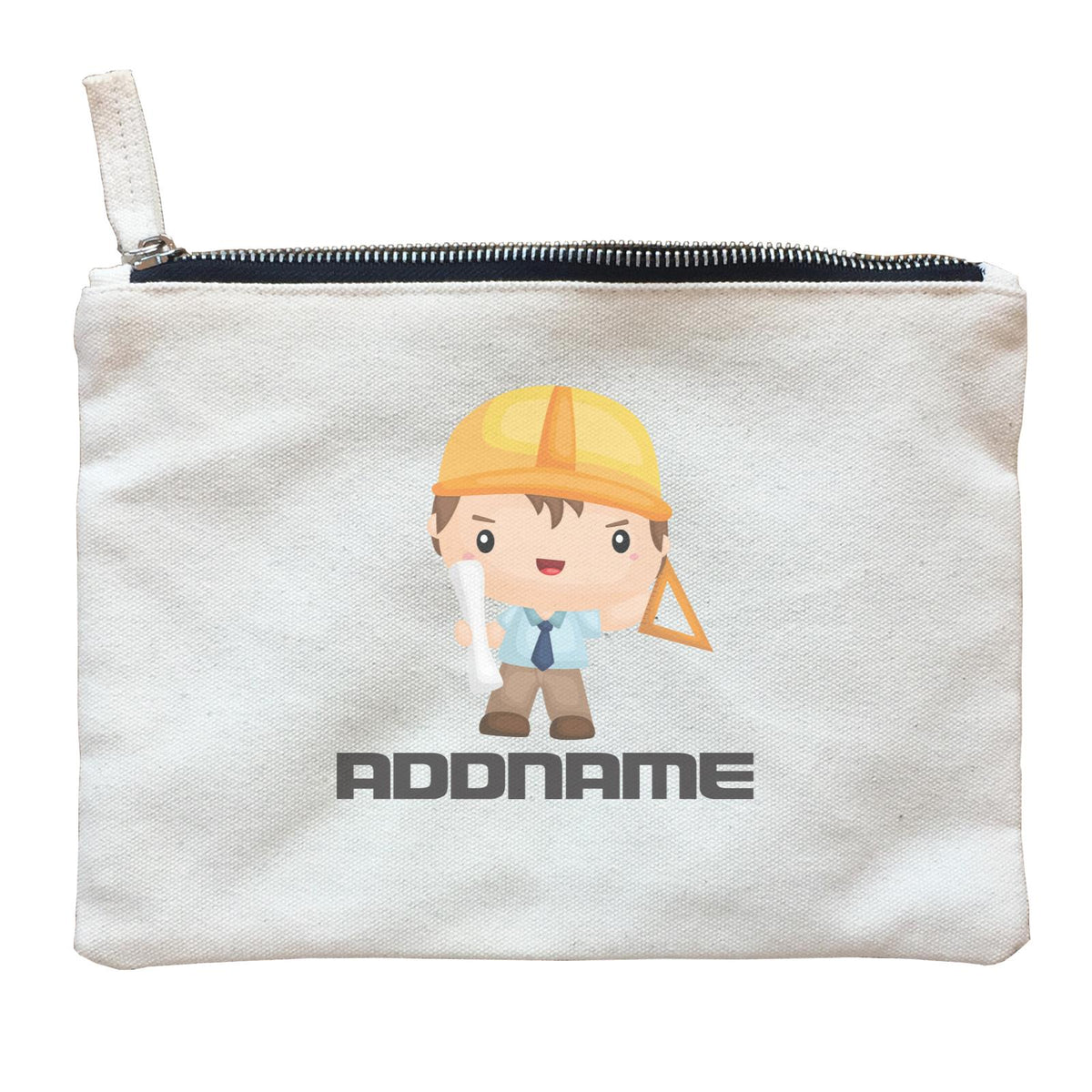 Birthday Construction Architect Boy In Work Addname Zipper Pouch