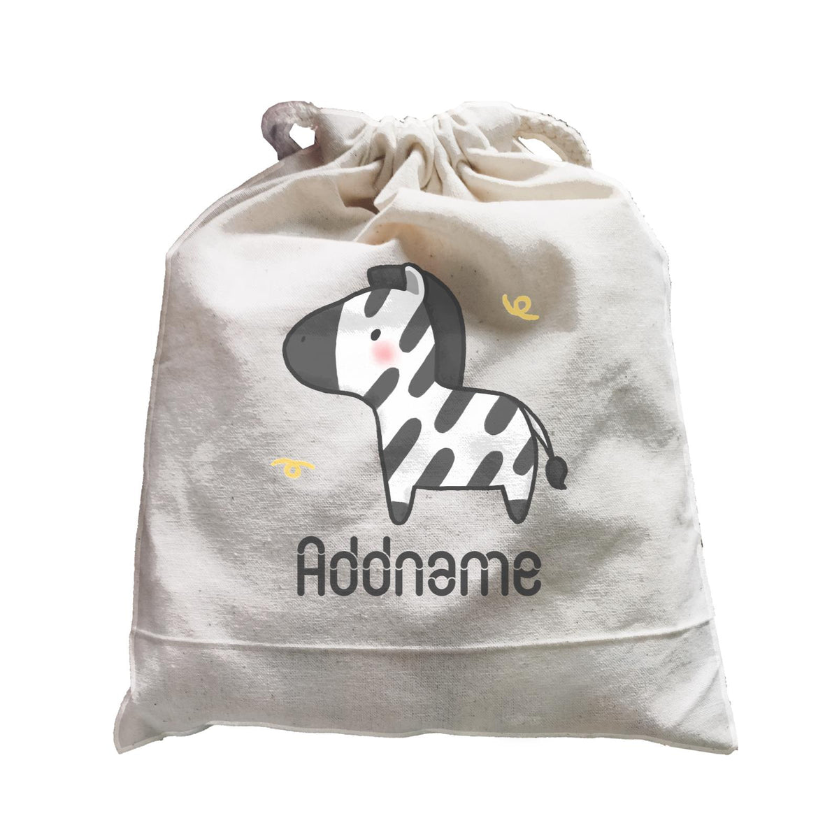 Cute Hand Drawn Style Zebra Addname Satchel
