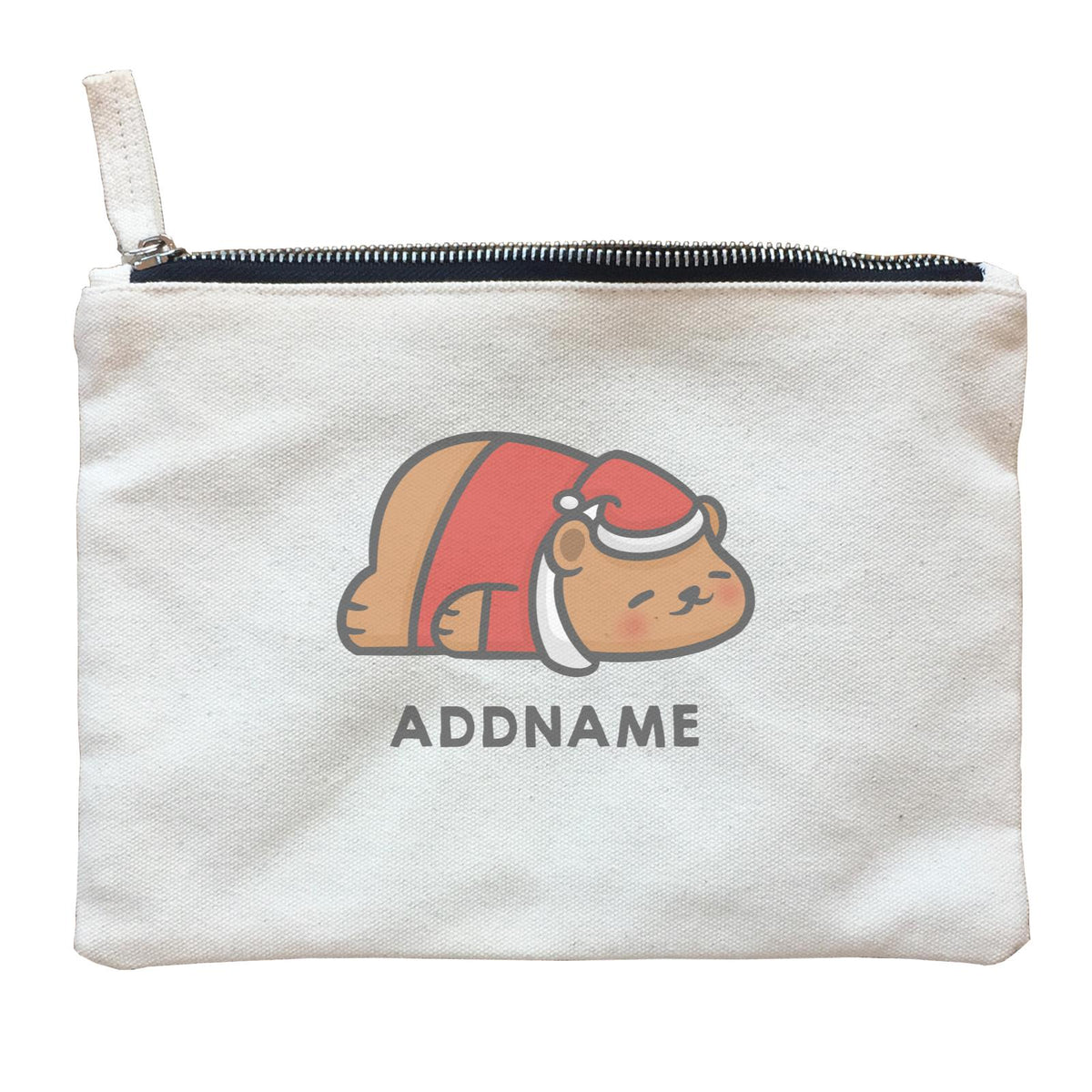Xmas Cute Sleeping Bear Addname Accessories Zipper Pouch