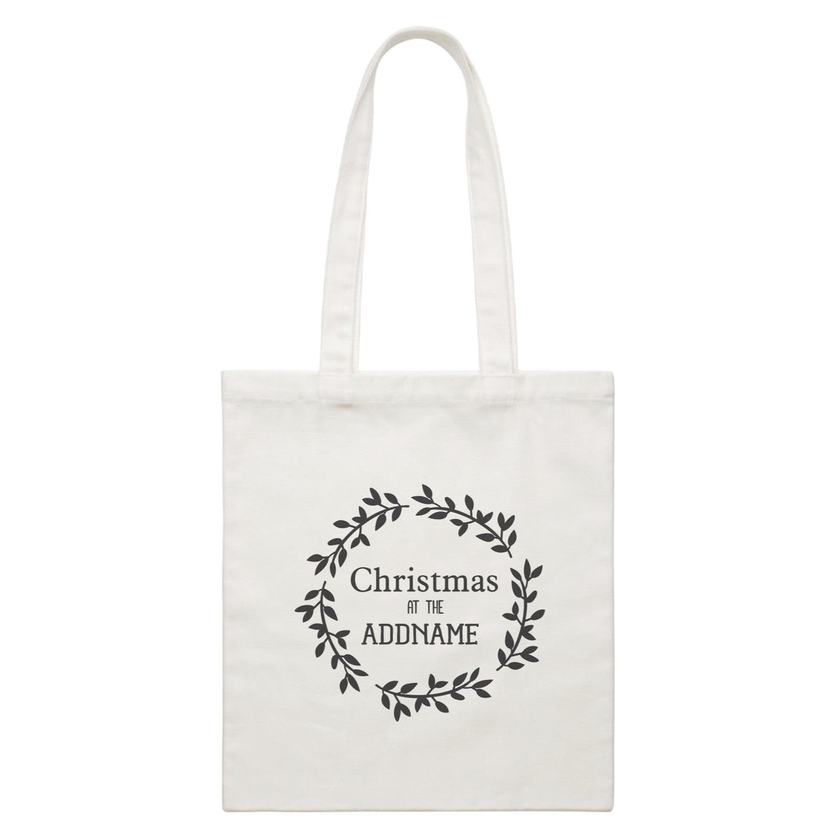 Xmas Christmas At The Flower Wreath Canvas Bag