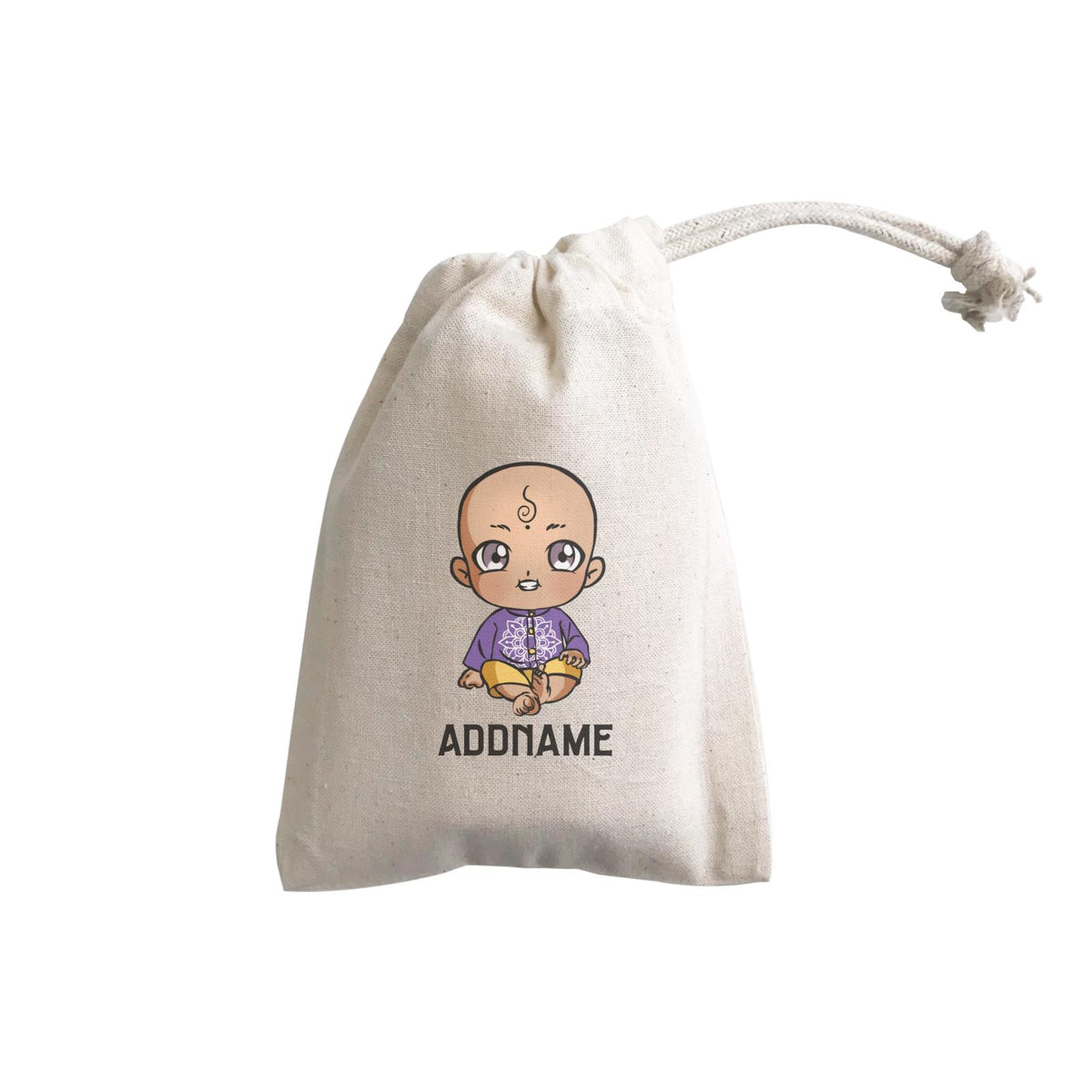 Deepavali Series Chibi Baby Boy Front Addname GP Gift Pouch
