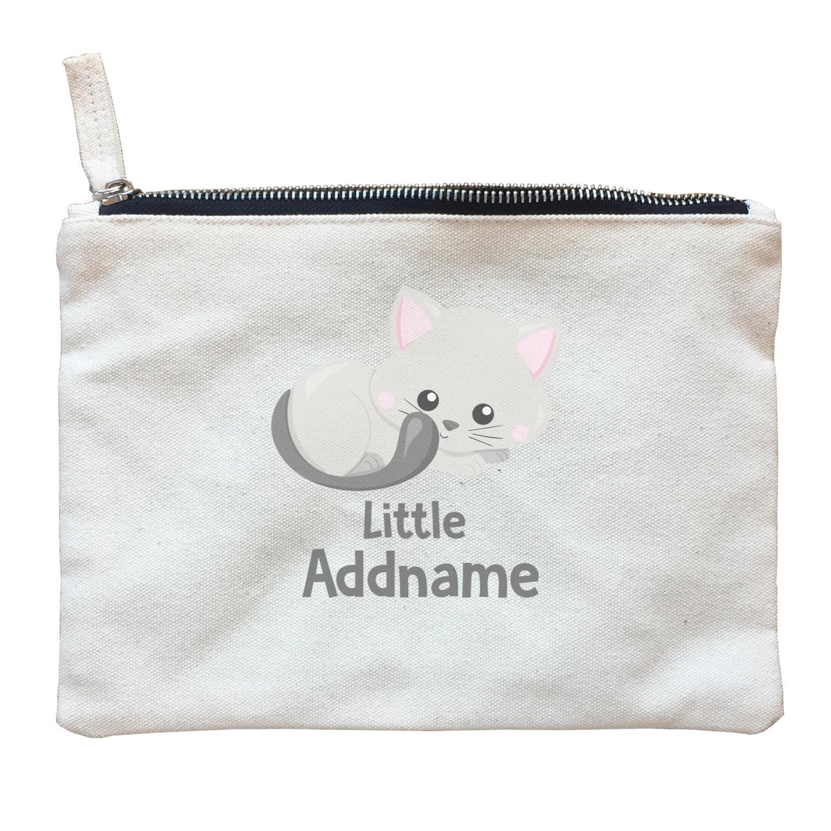 Adorable Cats Grey Cat Little Addname Zipper Pouch