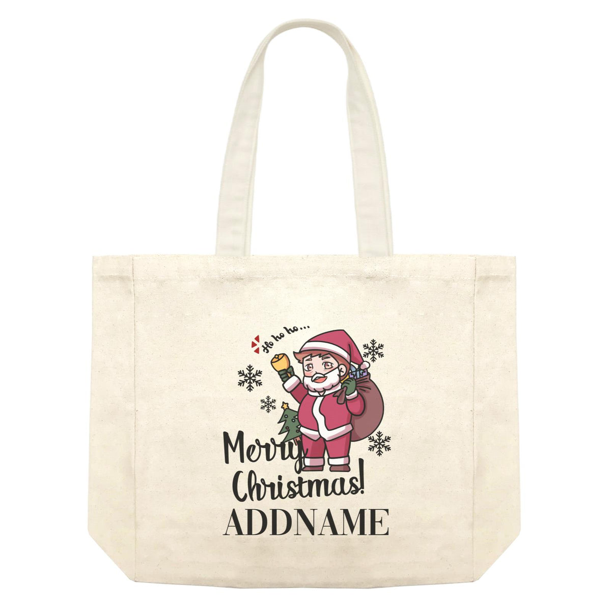 Xmas Christmas Chibi Family Santa Papa Wishes Merry Christmas Shopping Bag