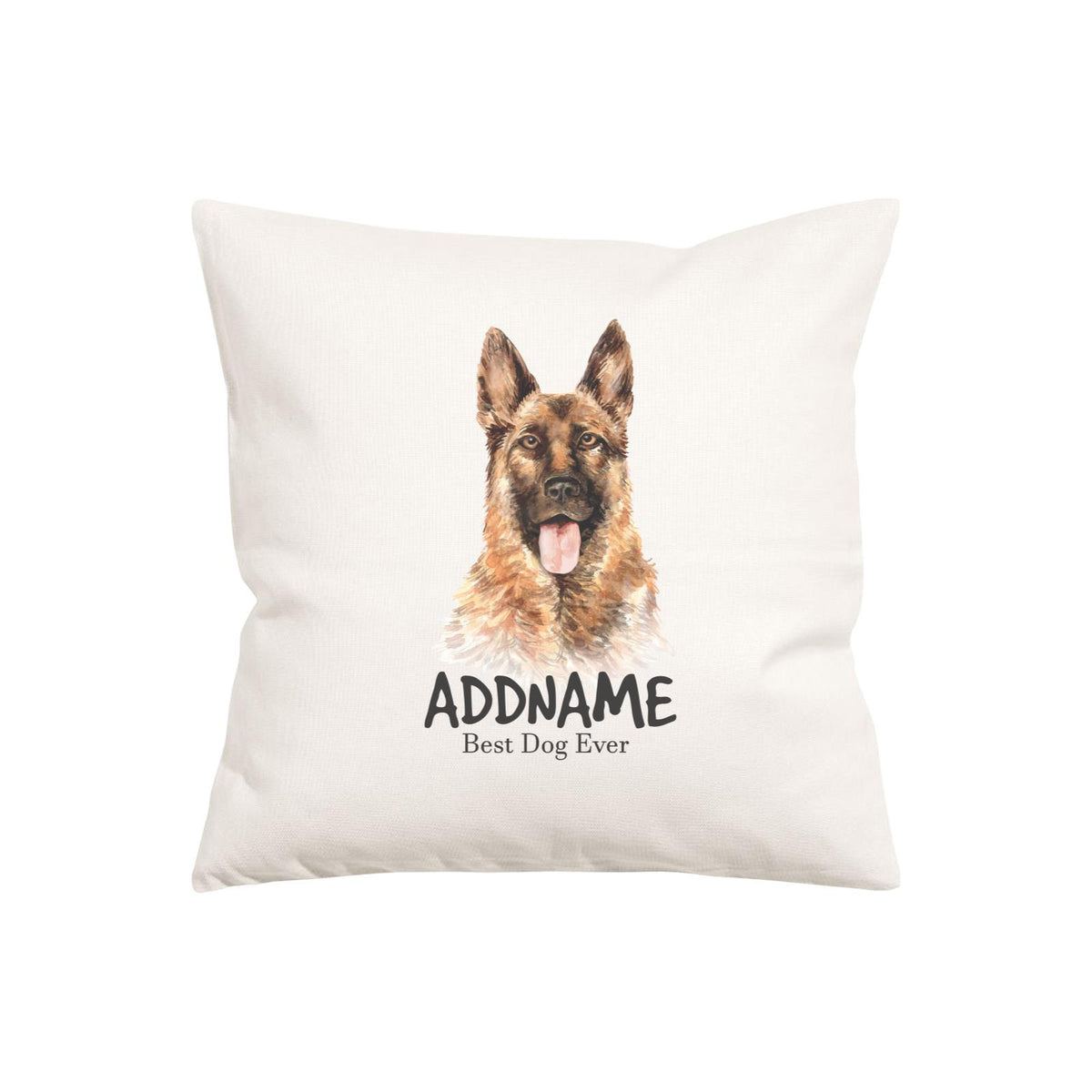 Watercolor Dog Series German Sheperd Best Dog Ever Addname Pillow Cushion