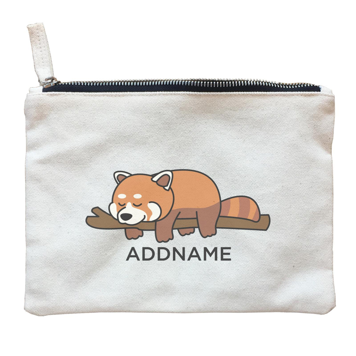 Lazy Red Panda Addname Zipper Pouch