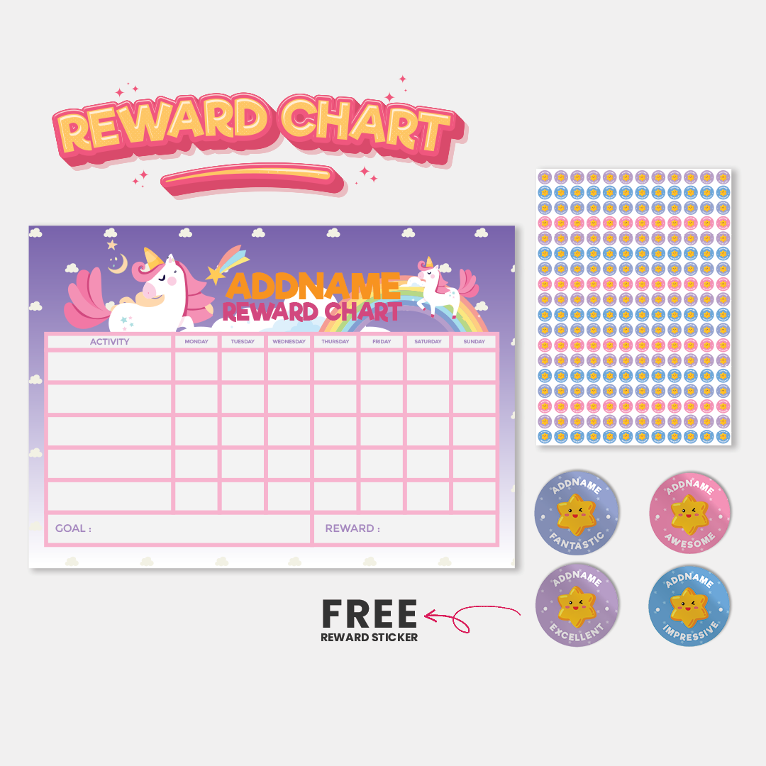 Kids Essentials - Kids Planner With Reward Sticker Magical Unicorn