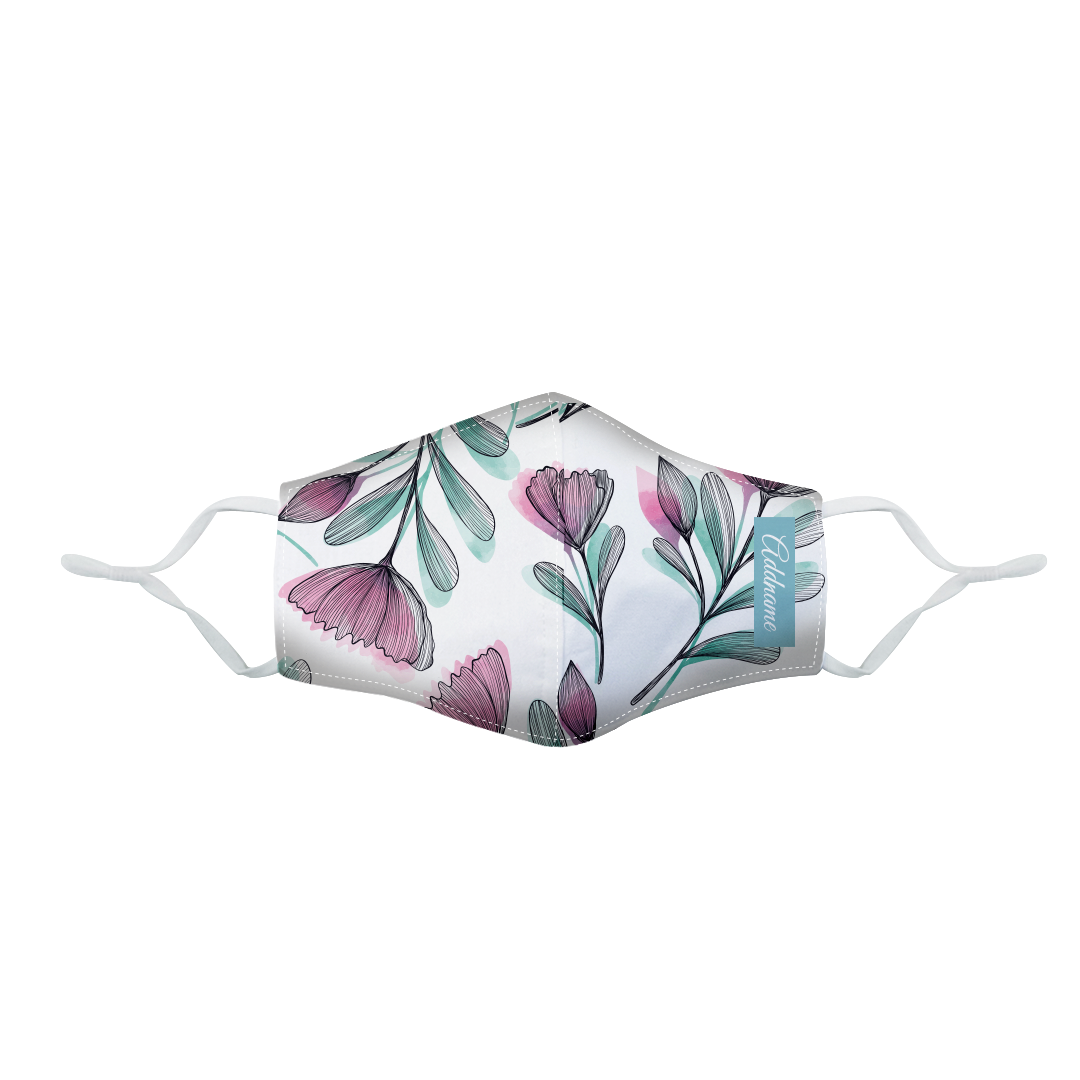 Flower Fitted Fabric Mask