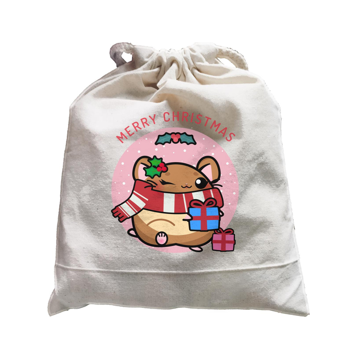 Merry Christmas Cute Santa Mistletoe Mother Hamster Satchel