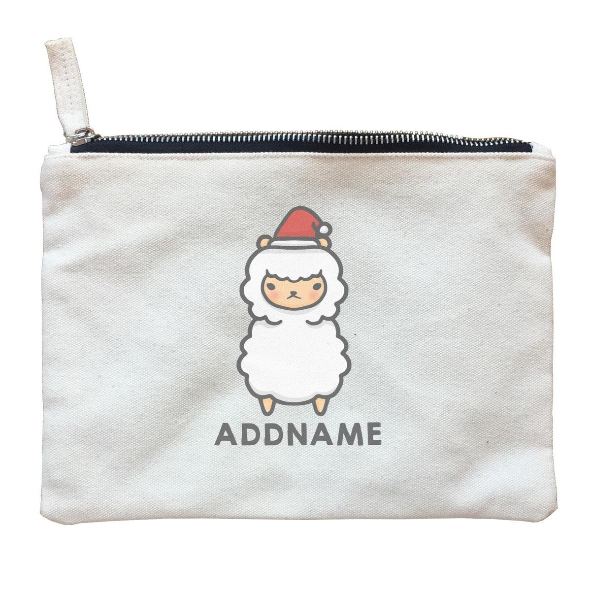 Xmas Cute Alpaca Addname Zipper Pouch