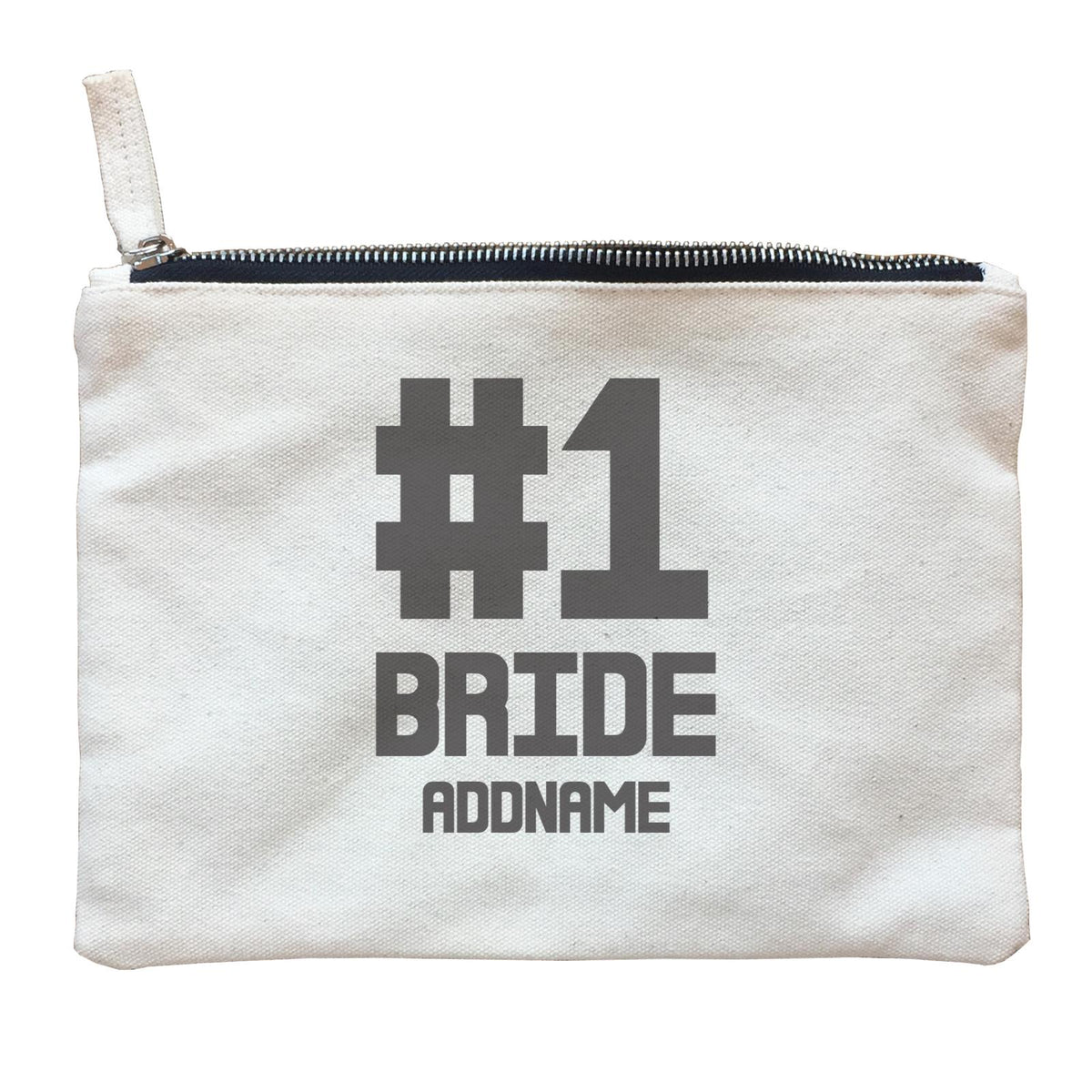 Wedding Couple Western Hashtag No 1 Bride Addname Zipper Pouch