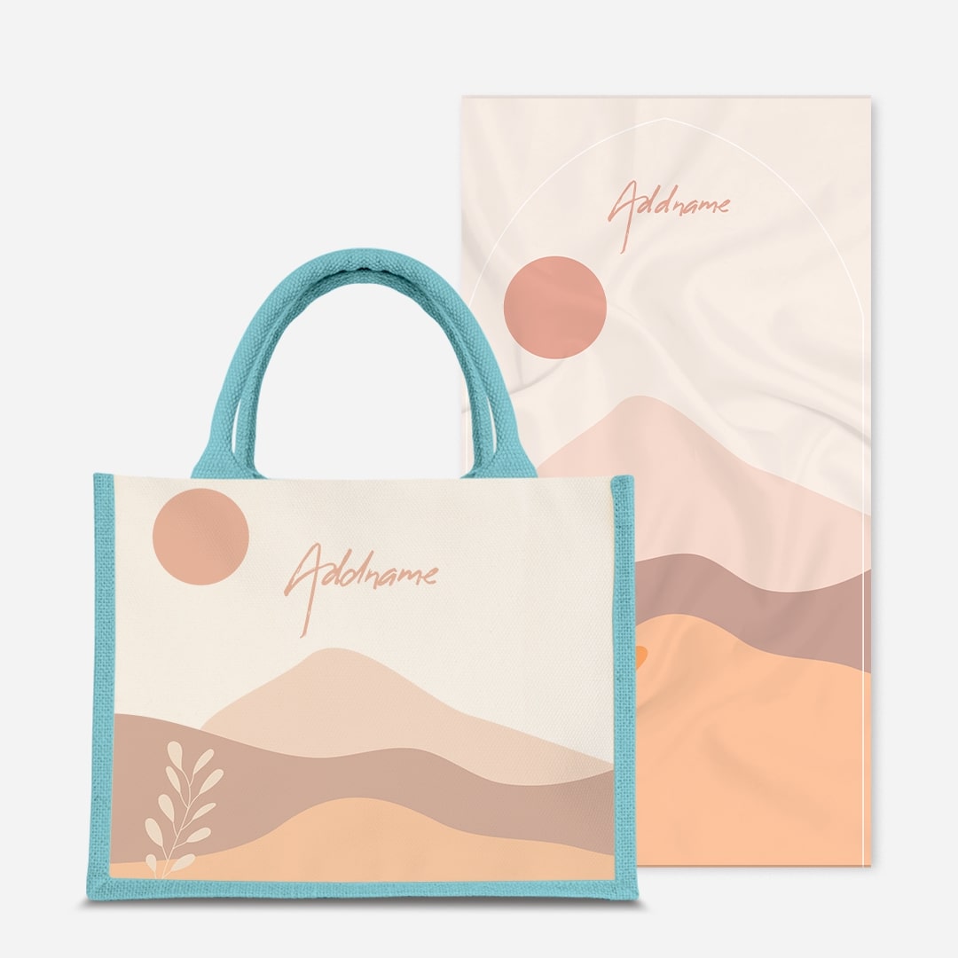 Kaira Series Prayer Mat with Half Lining Small Jute Bag-Afira